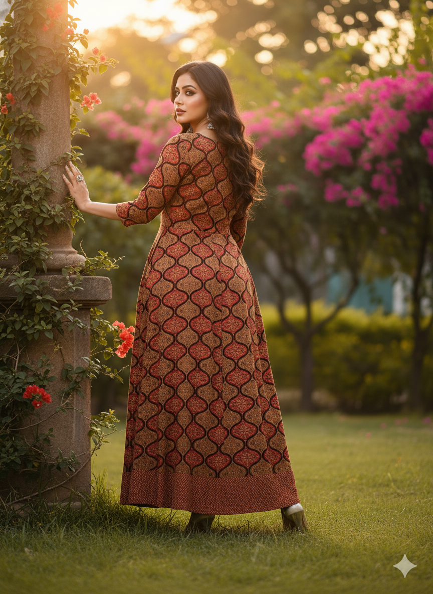 Embroidered Cotton Anarkali Kurta