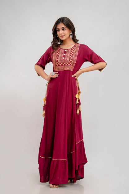 Jaipurite Women Embroidered Anarkali Kurta