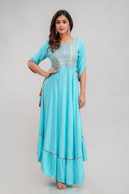 Jaipurite Women Embroidered Floor Length Anarkali Kurta