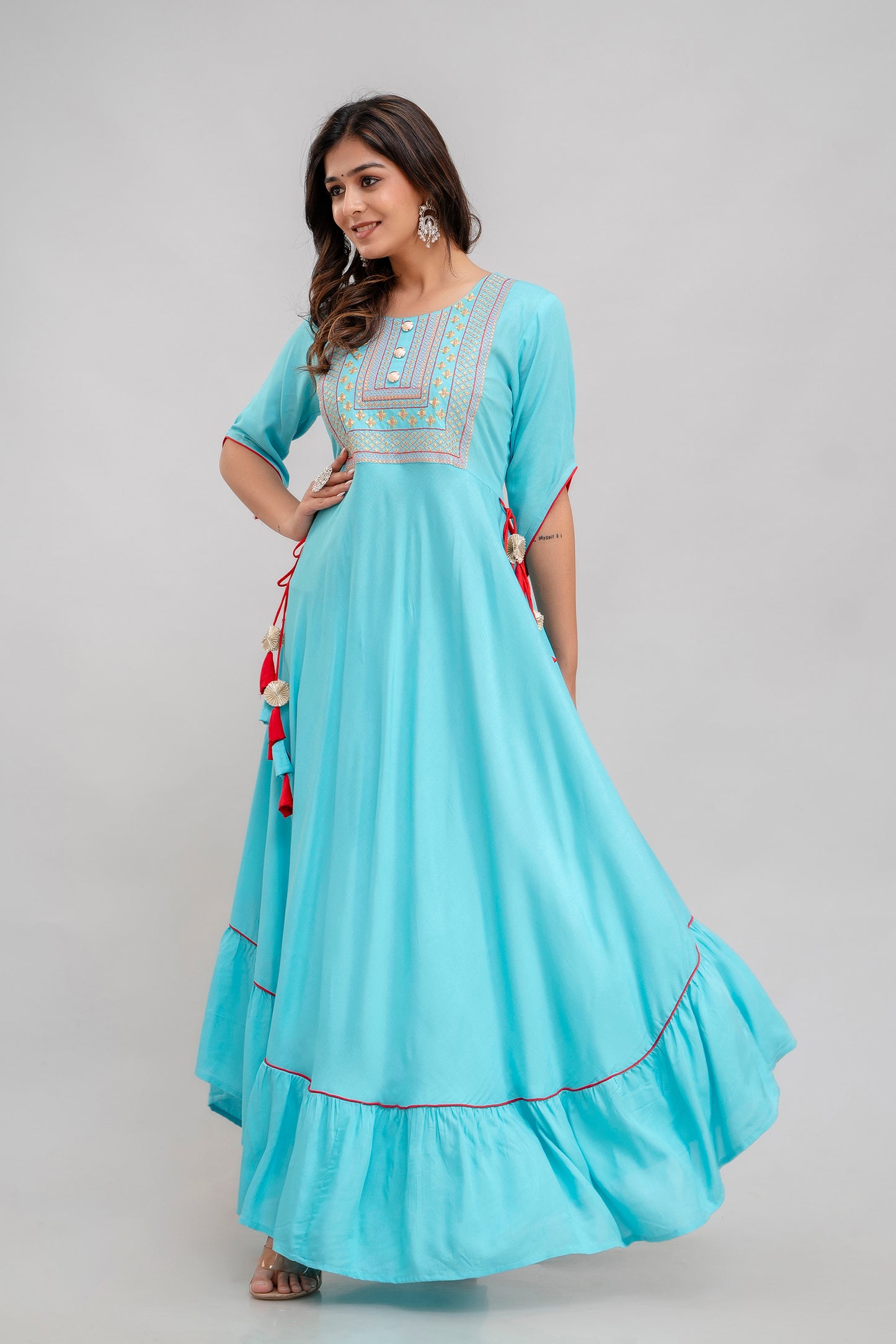 Jaipurite Women Embroidered Floor Length Anarkali Kurta