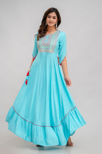 Jaipurite Women Embroidered Floor Length Anarkali Kurta