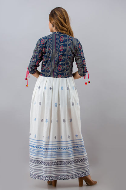 Jaipurite Cotton Printed Jacketed Anarkali Kurta